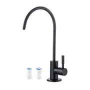 Nevenka Water Filter Faucet Stainless Steel for Reverse Osmosis Systems-Black