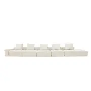 [James Lane] Riley Muse Flax Modular Sofa - 1x Arm, 4x Armless, 1x Right Terminal