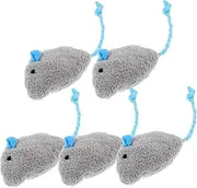 LIGHTAOTAO 5pcs Plush Mouse Cat Funny Interactive Chewing for Cats Soft Durable Pet Supplies for Engagement Protects Furniture