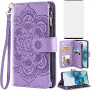 Compatible with Samsung Galaxy S20 Plus Glaxay S20+ 5G Wallet Case and Tempered