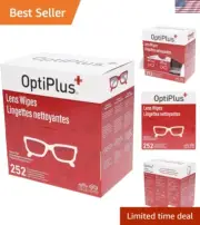 Quick-Dry Eyeglass Lens Wipes - Safe for All Lenses & 252 Count for On-the-Go