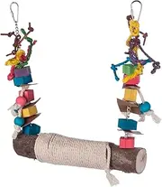 Labymos Bird Swing Perch for Birds Chewing Toy Parrot Chew Toy Bird Cage Hanging Training Toy Accessories for Large Medium Birds