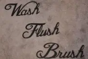 Wash Brush and Flush Black Bathroom/Restroom Wall Art Accents