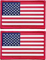[stidsds] 2 Pack American US Flag Patch USA Flags Embroidered Patches United States Flags Military Tactical Hook and Loop Fastener Patch for Clothes Hat Backpacks Pride Decorations