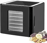 6 Tray Mini Electric Food Dehydrator, Fruit and Meat Dryer Machine, with Digital Adjustable Timer & Temperature Control Food Preserver, LED Touch Control, for Fruit, Meat, Veggies, Pet Snacks Black