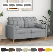 Sofa with Throw Pillows Settee Couch Lounge Sofa Living Room Fabric vidaXL