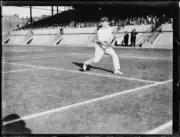 Cliff Sproule running to play a backhand return during a Davis Cup- Old Photo