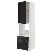 METOD / MAXIMERA hi cab f ov w dr/2 frnt/1 m/1 h drw, white/Upplöv matt anthracite, 60x60x220 cm