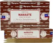 Satya Namaste Agarbatti Pack of 12 Incense Sticks Boxes, 15 GMS Each, Traditionally Handrolled in India Best Aeromatic Natural Fragrance Perfect for Prayer Yoga Relaxation Peace Meditation Healing