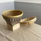 Handwoven Bamboo Rice Basket, Handweaved Bamboo Bowl