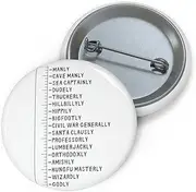 [Teegarb Letter Blanket] Funny Pinaback Button Pin Badge Graphic Beard Length Growth Sign Pun Chart Husband Mom Father Sarcasm