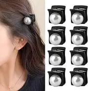 Mini Claw Clips for Hair Small Pearl Hair Clips for Women Tiny Claw Clip Pearl Hair Barrettes for Girls Decorative Hair Clips for Women Hair Accessories for Short Long Hair Jaw Clamps Pack of 8