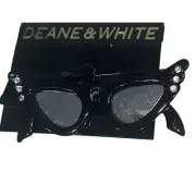 Dean & White Broch Black Cat Glasses Design Retro Gothic New