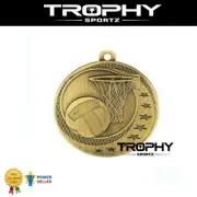 NETBALL medal GOLD sculptured trophy award 50mm medallion metal