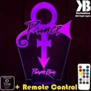 PRINCE LOGO PURPLE RAIN 3D LED Battery USB Night Light 7 Colour Changing Lamp