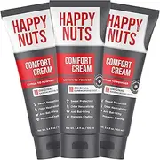 HAPPY NUTS Comfort Cream Deodorant For Men: Anti-Chafing Sweat Defense, Odor Control, Aluminum-Free Mens Deodorant & Hygiene Products for Men's Private Parts 3.4 oz.(3 Pack, Original)