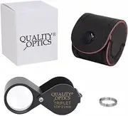 Quality Optics USA Folding Jewelers Loupe Style Pocket Magnifier (10X Hasting Triplet (Black))