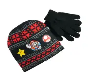 Super Mario Bros. Winter Beanie Hat and Gloves Set Boys Girls