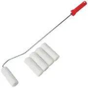 6Pc Long Reach Paint Roller Set 5 X 100Mm Mini Sleeves 1 X 55Cm Handle Amtech