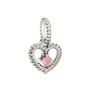 Pandora Petal Pink Beaded Heart Dangle Charm #798854C09