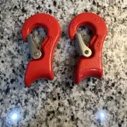2 - Sliding Rope Choker Hooks Size 3/8" to 1/2" Forged Alloy - Red