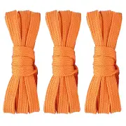 3pair Double Layers Flat Boot Shoelaces Strings Orange for Sneakers Adults Kids
