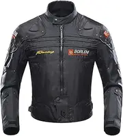 BORLENI Motorradjacke Herren Motorrad Jacke Winddicht mit Protektoren Protektoren Jacke Roller Biker Touren Damen Schwarz Grau Rot