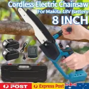 Cordless 8 inch Electric Wood Saw Chainsaw 2x Battery-Powered For Makita 18V