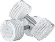 ByZoomFitness PureSeries Variable Dumbbells, 11.0 lb, 22.5 lb, 45.2 lb, 45.0 lb, 65.0 lbs (25 kg), 75.0 lbs (34 kg), White, Black, Set of 2, Muscle Training