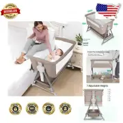 Space-Saving Folding Baby Bassinet - Safe Bedside Sleeper with Universal Wheels