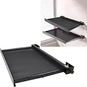 Retractable Clothes Drying Rack Wall Mounted, Foldable Laundry Drying Rack with 8 Hooks, 60Cm Telescopic Drying Rack for Balcony Indoor Window (Black)