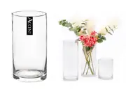 bulk 12 Glass Cylinder Vase Flower 12x25cm