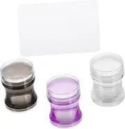 Vaguelly 3Sets Nail Stamper Kit Silicone Nail Stamping Tool with Scraper for Quick and Easy DIY Nail Art Designs Durable Flexible for Manicure Enthusiasts