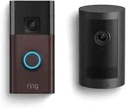 New Ring Outdoor Camera Plus, Black + Battery Video Doorbell | 2K with Ring Vision I DIY Wireless Outdoor Security Camera I 30-day free trial of Ring Home Plan