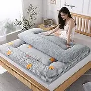 Futon Mattress Roll Up Japanese Floor Mattress Single Lambswool Thicken Tatami Mat Portable Pads Breathable for Bedroom Guest Rooms(D,90x200cm)