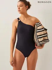 Monsoon Black Killa One-Shoulder Swimsuit (F89679) | $113