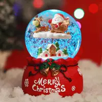 在飛比找蝦皮購物優惠-圣诞小夜灯圣誕節禮物水晶球音樂盒旋轉雪花生日圣誕老人水晶球自