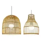 Rattan Lampshade Concise Style Crafts Hanging Lamp Lampshade Rustic Weaved