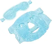 Kisangel Overnight Face Mask Reusable Cooling Gel Eye Mask for Sleep for Men Women Hot Cold Therapy