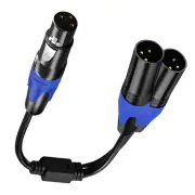 1.6FT XLR Female to 2 XLR Male Patch Y Cable, Balanced Microphone Splitter Cord