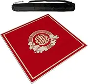 Large Mahjong Mat with Rubber Backing, Thick Mute Tablecloth, Table Mat for Mahjong Paigow Poker and Tile Game,red (120 cm/47.24 in)