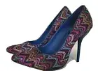 Fahrenheit Zara-14 Blue Weaved Pattern Pumps