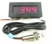 Digital Red LED Tachometer RPM Speed Meter + Hall Proximity Switch Sensor NPN