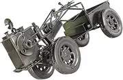 Parliky Vintage Iron Tractor Model Moving Bucket Rustic Tractor Sculpture for Home Decoration