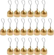 LUOZZY 20pcs Rustic Alloy Mini Bells with Black Rope Gold Beads for DIY Wind Chime Crafts Good Luck Hanging Ornaments in Garden Patio Home Christmas Festivals Decoration