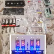 DIY KIT with Used Tubes Nixie Clock 4x IN-14+IN3 RGB Backlight Alarm *All parts*