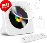 Portable CD Player with Bluetooth, LED Screen, FM Radio, USB/AUX, Compact Audio