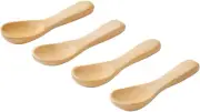 Set of 4 Handmade Tiny Wooden Spoons, Mini Size 2.3", Condiment Spoons