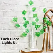 LED Lighted Green Shamrock Tree Lamp St Patricks Day Table Centerpiece Decor