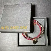 Alex And Ani Heart Bangle Bracelets Set of 3